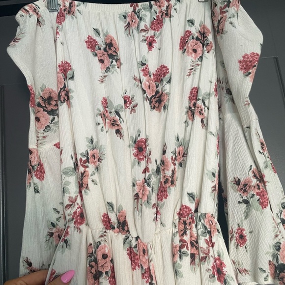 Sage white floral OTS romper - S - Picture 5 of 14